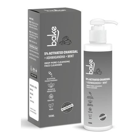 Bake 5% Activated Charcoal Deep Pore Face Cleanser