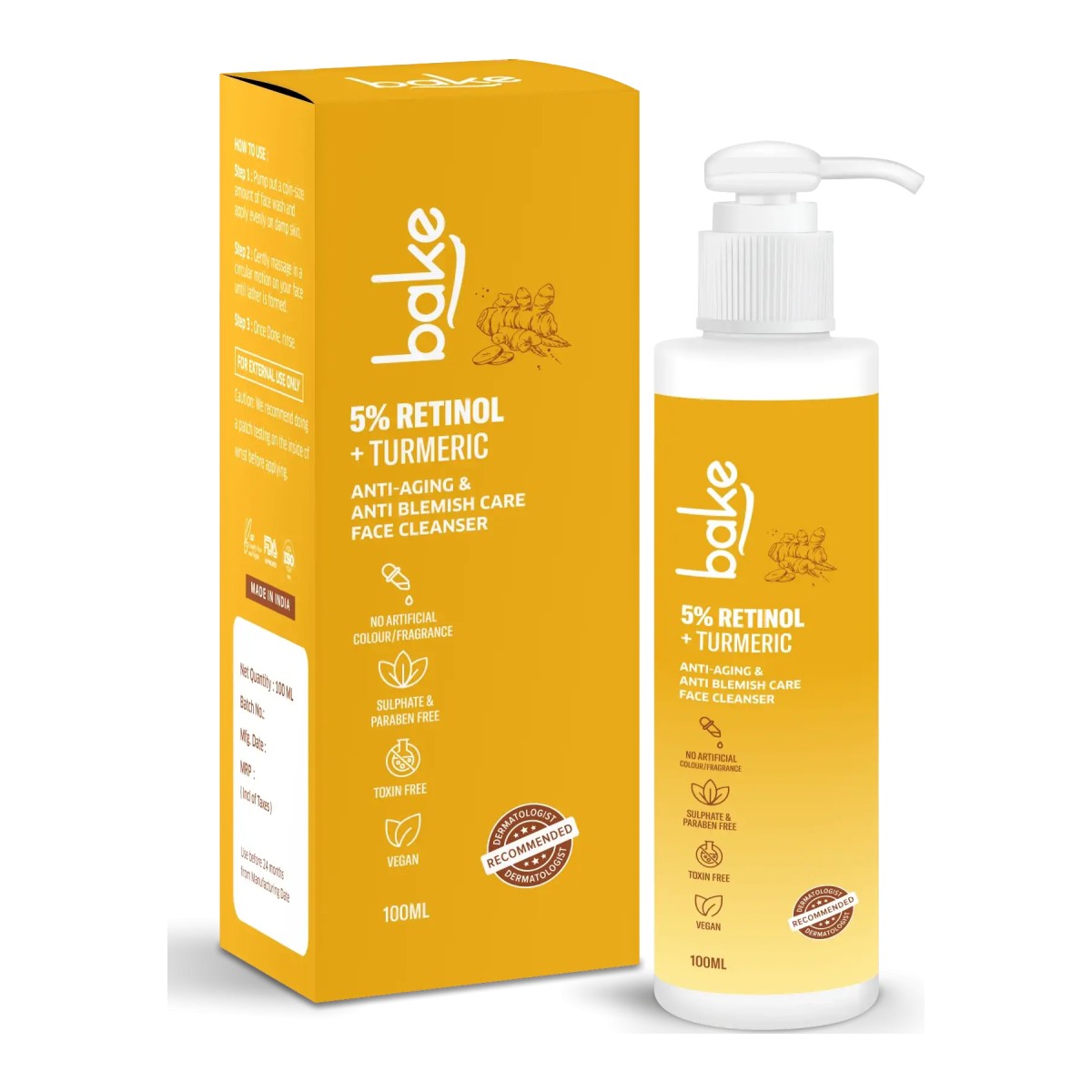 Bake 5% Retinol + Turmeric Face Cleanser