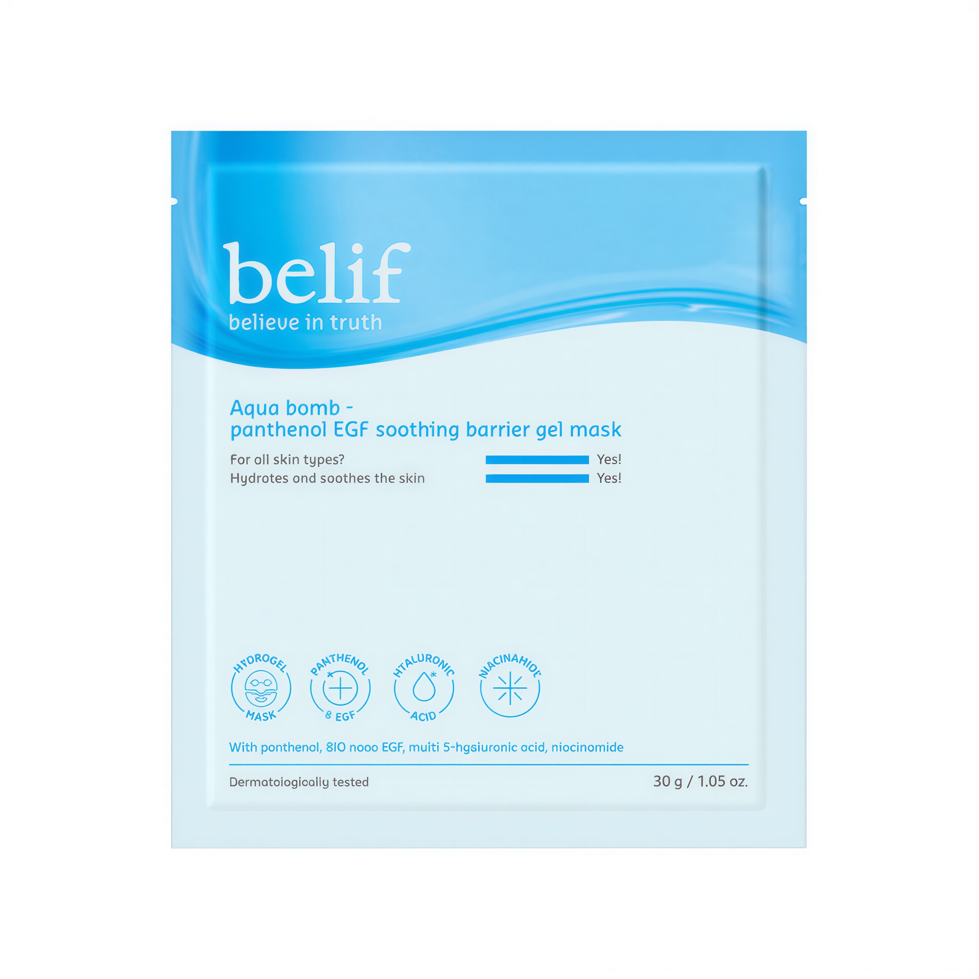 Belif Aqua Bomb Panthenol EGF Soothing Barrier Gel Mask