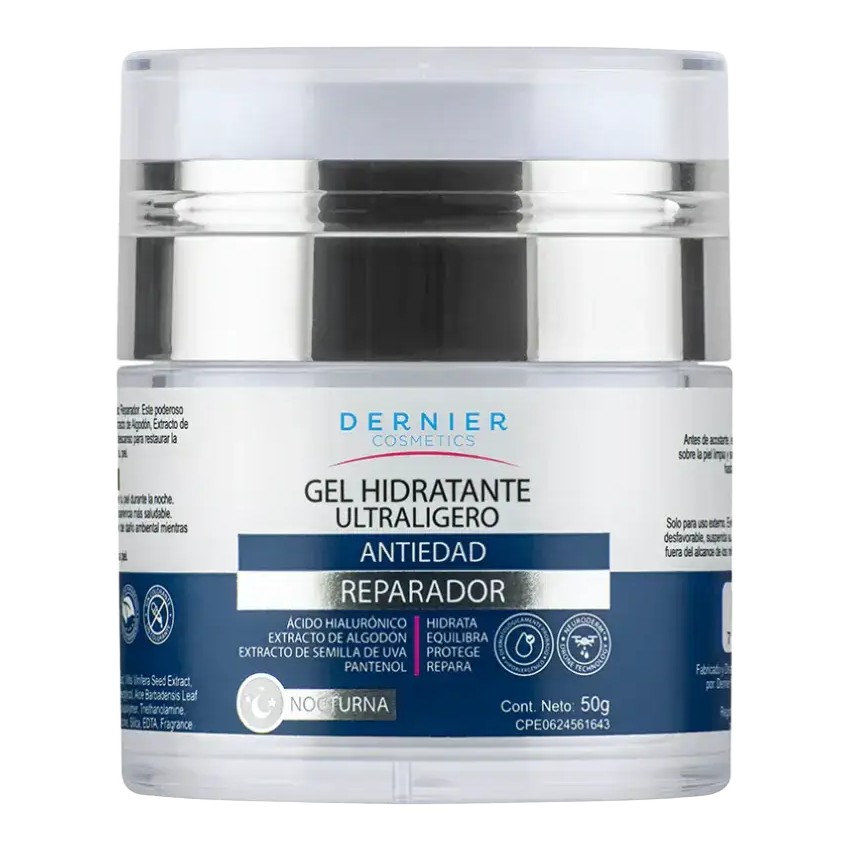Dernier Cosmetics Gel Hidratante Ultraligero Antiedad Reparador Para La Noche