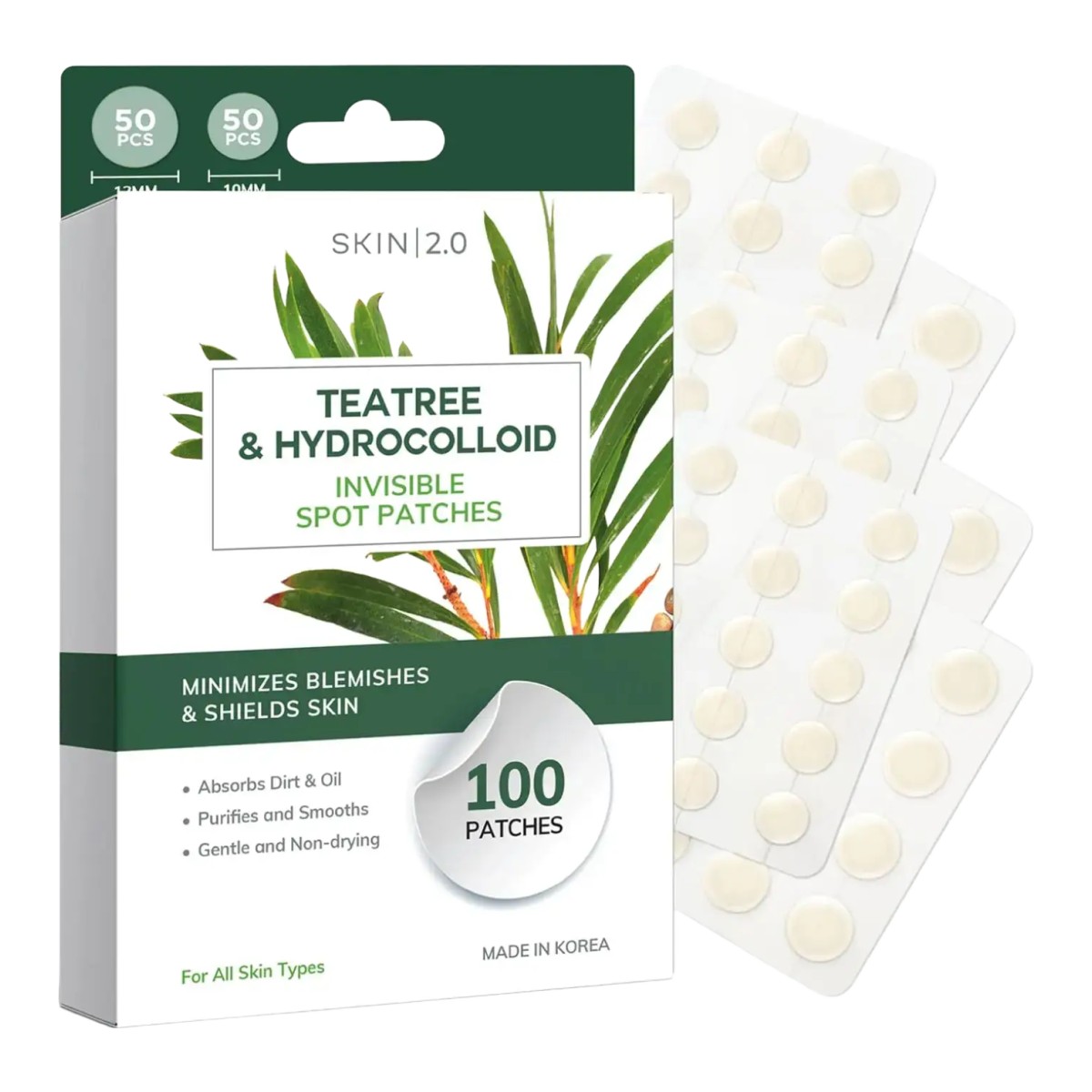 Skin 2.0 Tea Tree & Hydrocolloid Invisible Spot Patches