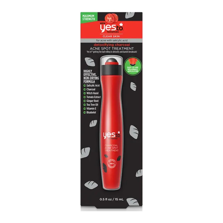 Yes To Tomatoes Detoxifying Charcoal Acne Roller Ball Spot Treatment