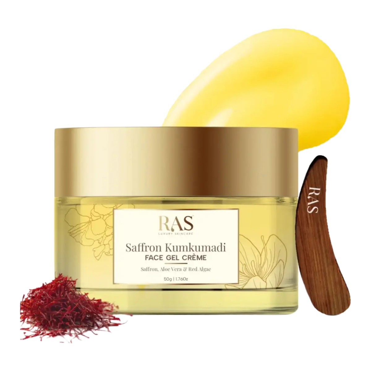 RAS Luxury Oils Saffron Kumkumadi Face Gel Creme With Aloe Vera And Red Algae