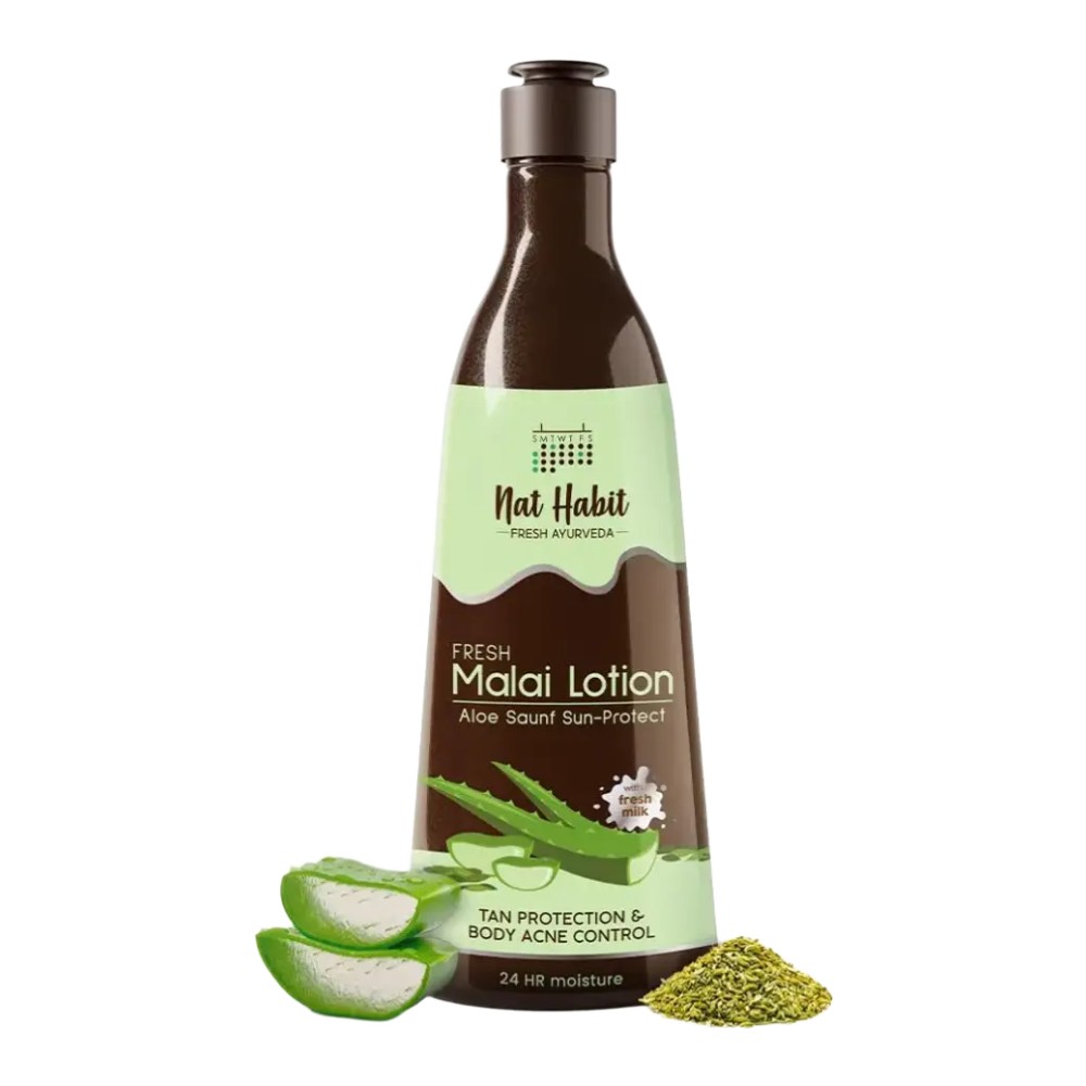 Nat Habit Aloe Saunf Sun Protect Malai Lotion
