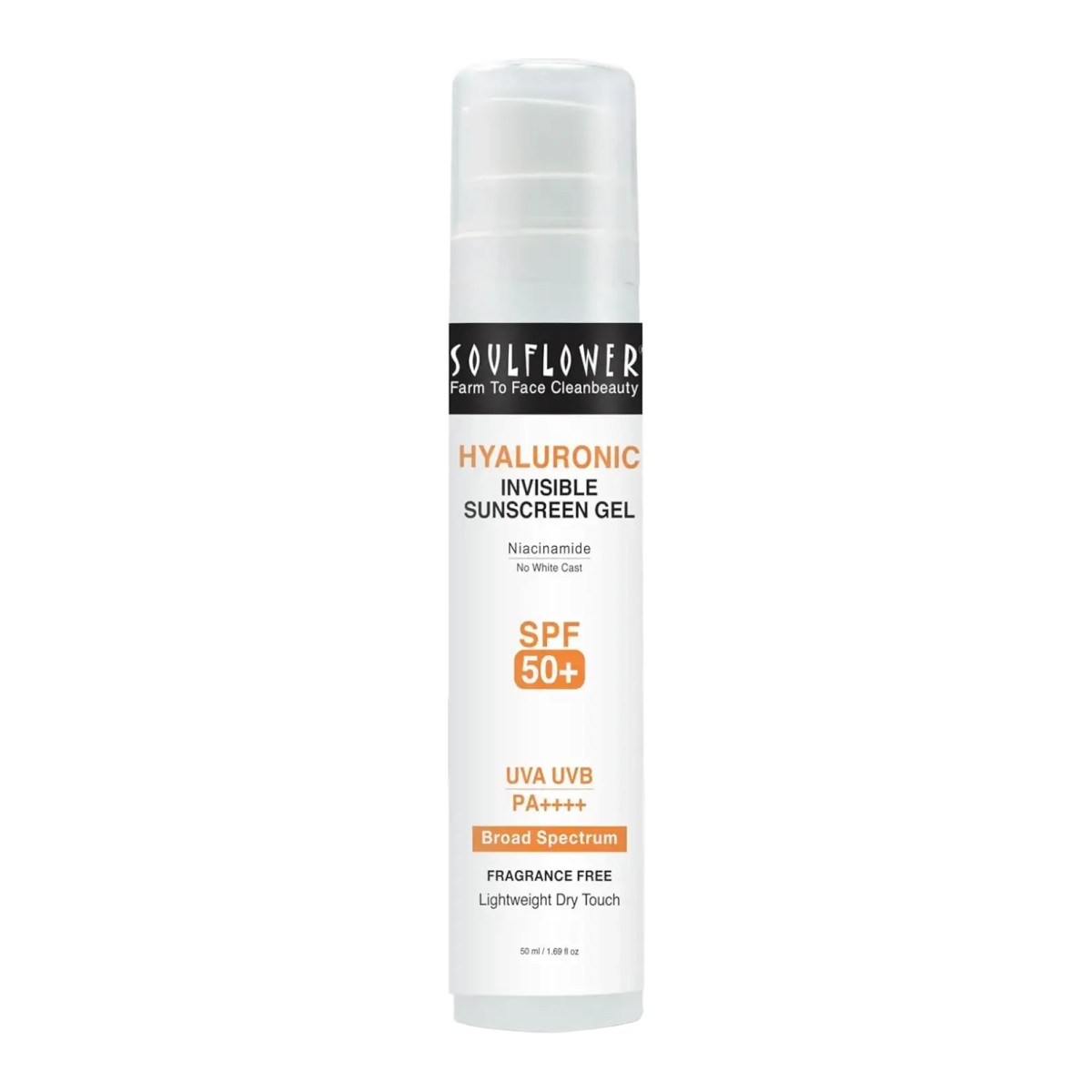 Soulflower Hyaluronic Invisible Sunscreen Gel SPF 50+