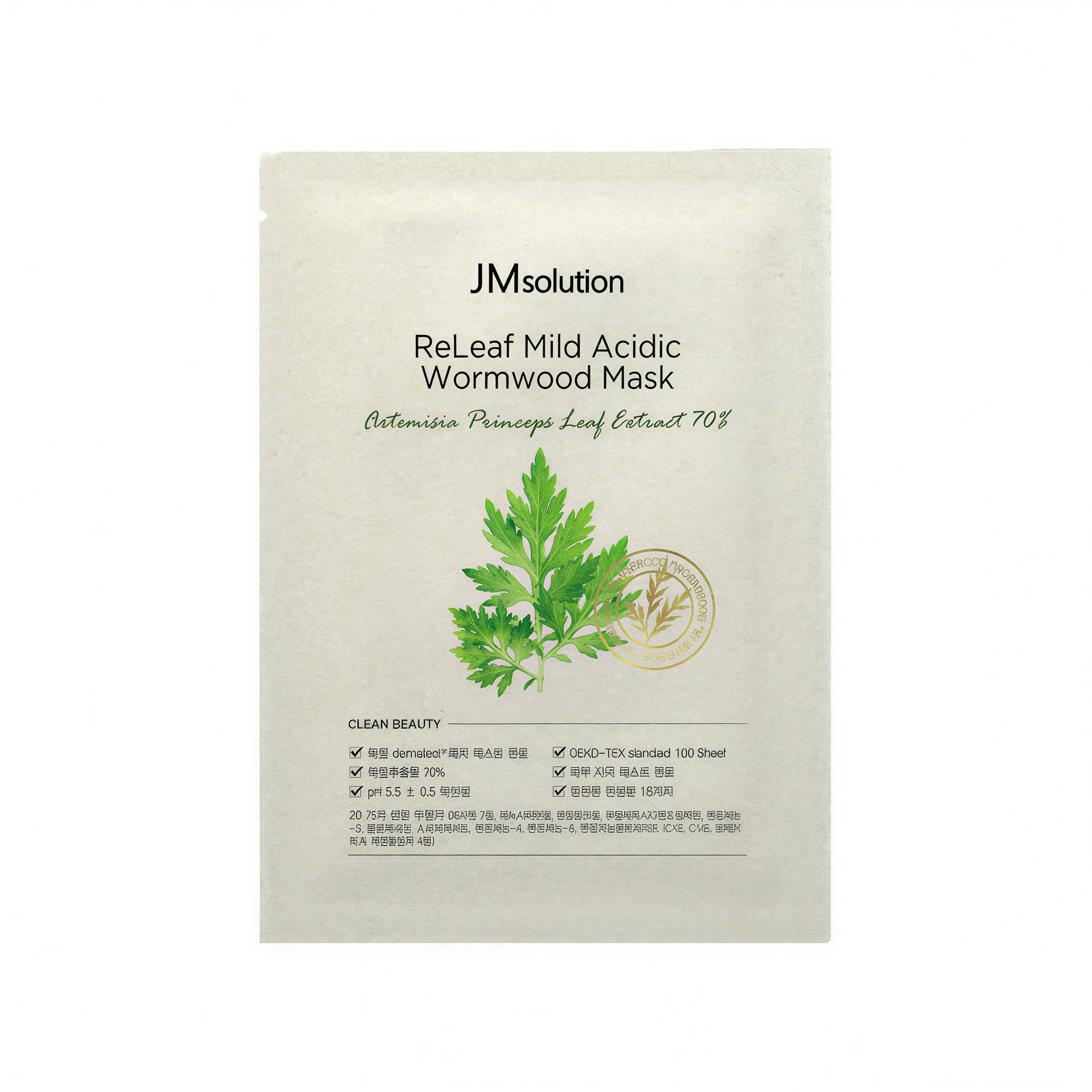 JMsolution Relief Mildly Acidic Mugwort Sheet Mask