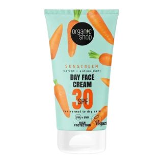 Organic Shop Sunscreen Carrot + Antioxidant Day Face Cream SPF 30 كريم نهاري للوجه بالجزرة ومضادات الأكسدة SPF 30