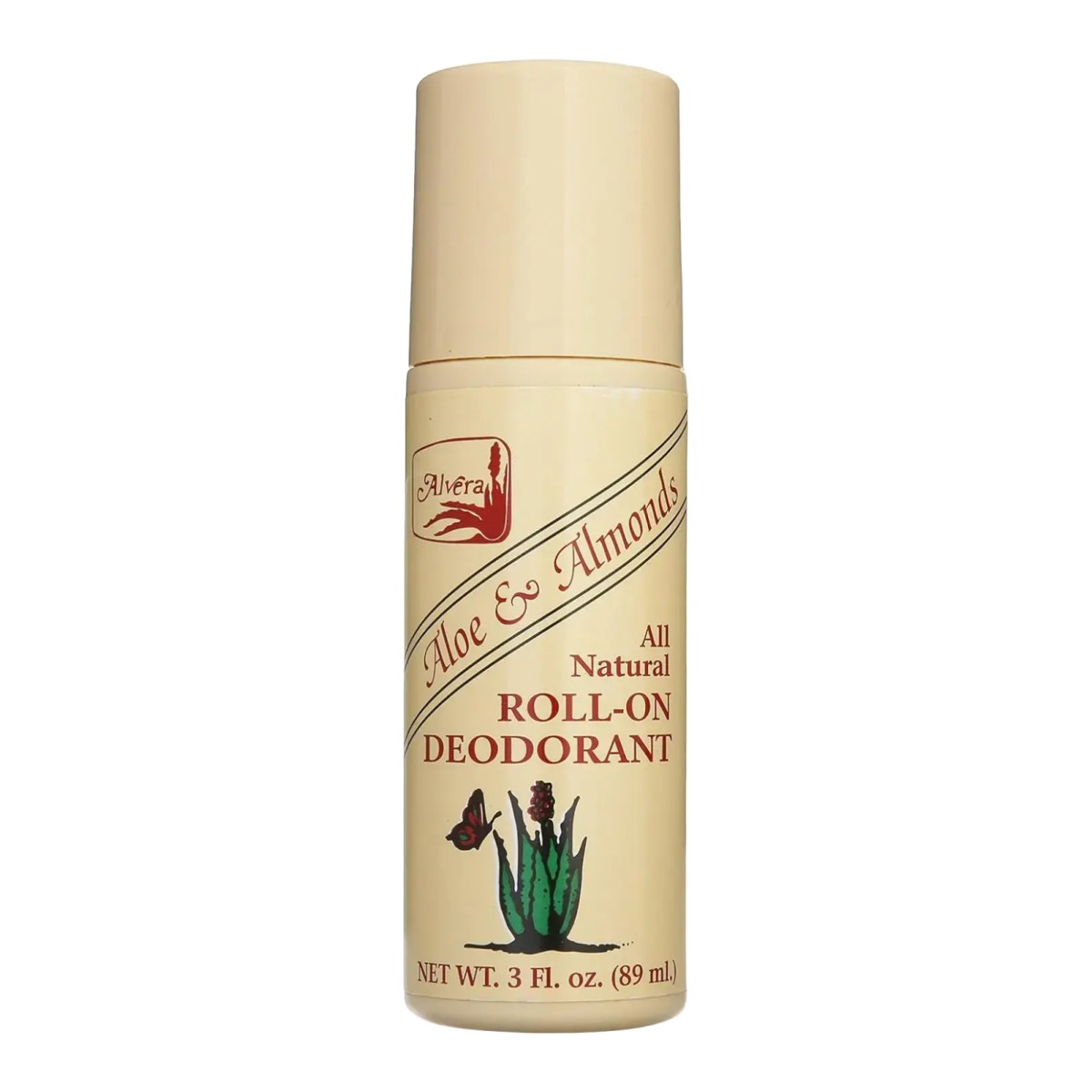 Alvera Aloe & Almonds All Natural Roll-On Deodorant