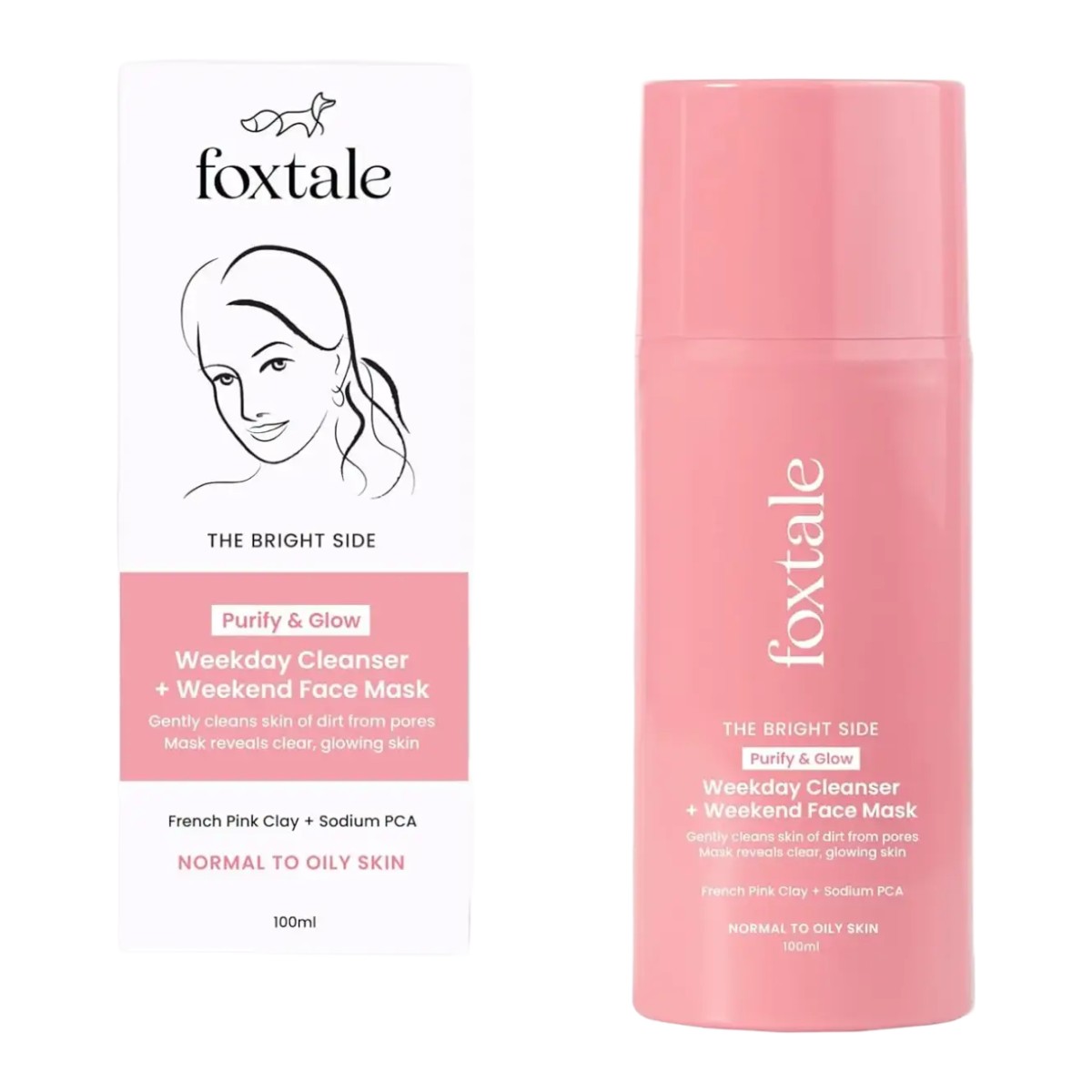 Foxtale Purify & Glow Cleanser + Mask