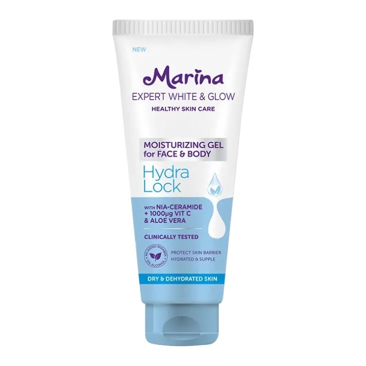 Marina Expert White & Glow Moisturizing Gel for Face & Body Hydra Lock