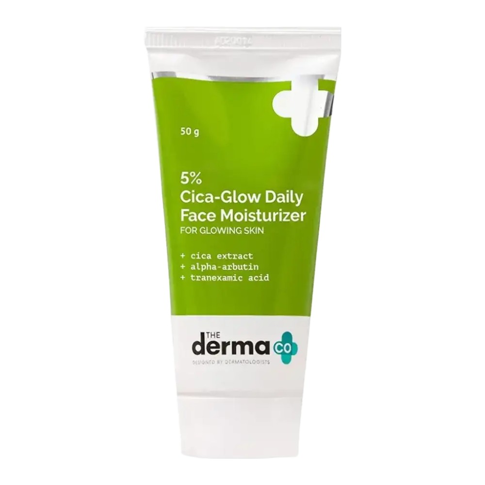 The Derma Co 5% Cica-Glow Daily Face Moisturizer with Alpha Arbutin & Tranexamic Acid