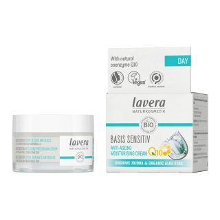 Lavera Basis Sensitiv كريم ترطيب Q10 لمكافحة علامات التقدّم في السن