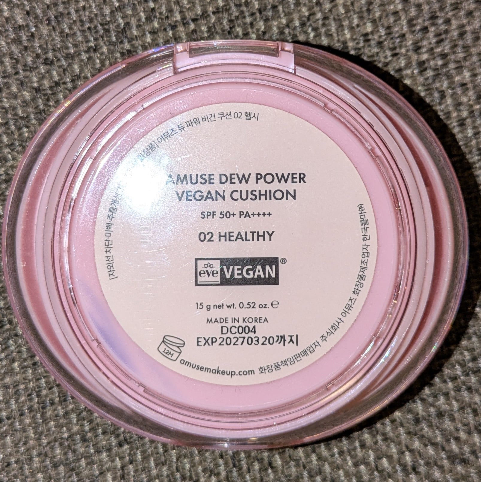AMUSE Dew Power Vegan 氣墊粉餅的使用者評價照片
