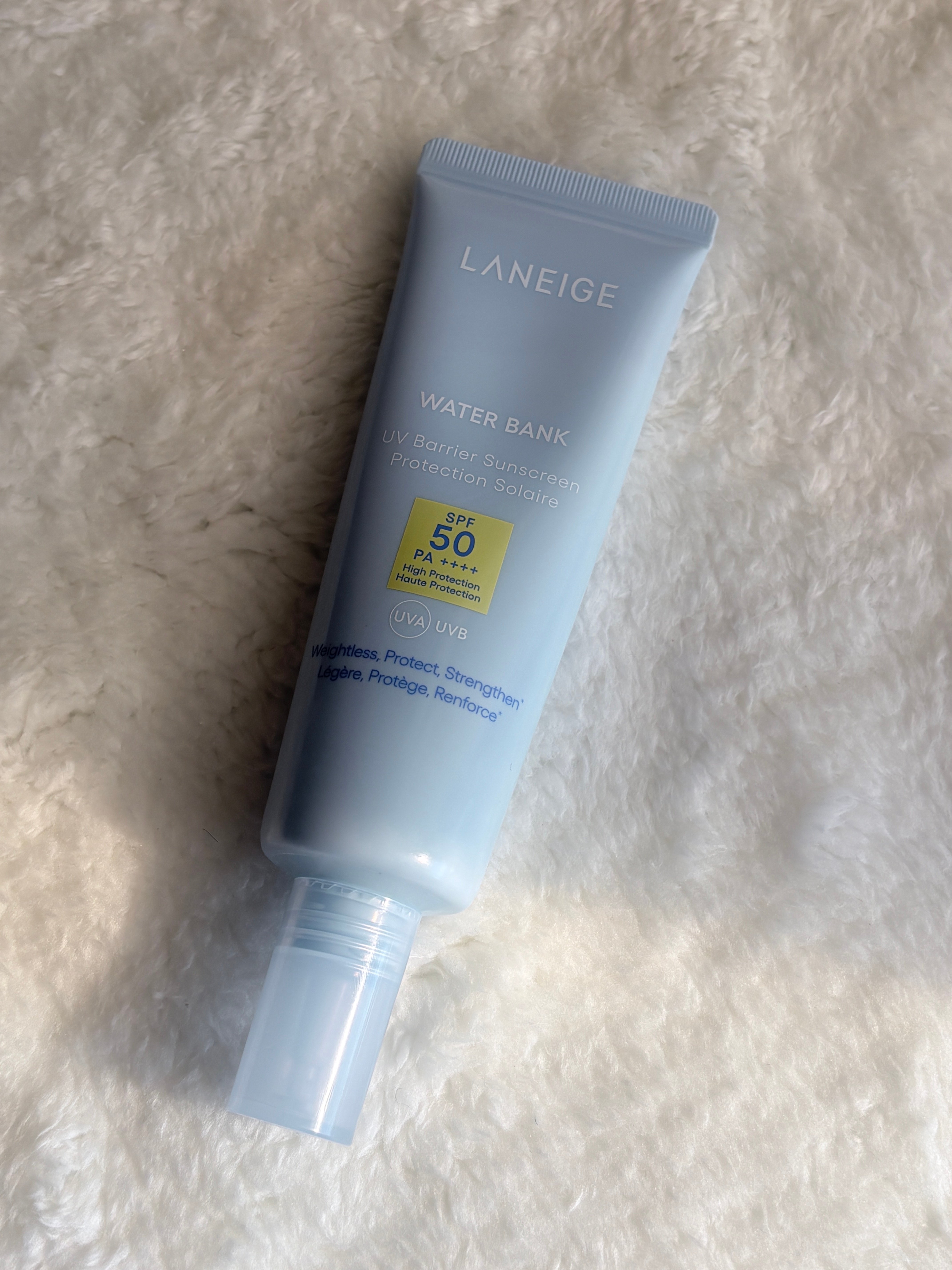 صورة من مراجعة مستخدم لمنتج Laneige Water Bank UV Barrier Sunscreen SPF 50+